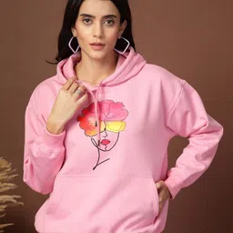 Popster Women Printed Hooded Sweatshirt-image-79