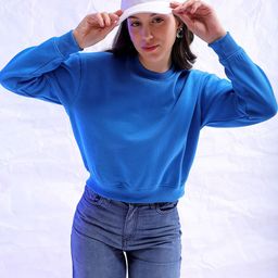 Freehand by The Indian Garage Co Women Blue Hooded Sweatshirt-image-29