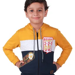 3PIN Boys Printed Cotton Colourblocked Hooded Sweatshirt-image-31