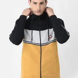 Crimsoune Club Men Colourblocked Hooded Sweatshirt-image-14