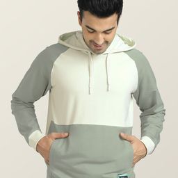 XYXX Men Off White Colourblocked Hooded Cotton Sweatshirt-picture-20
