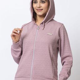 Navsha Women Self Design Front-Open Hooded Sweatshirt-image-9