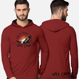 BULLMER Men Rust Printed Hooded Sweatshirt-picture-8