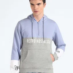 Flying Machine Colourblocked Hooded Pullover Sweatshirt-picture-29