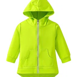 StyleCast Boys Fluorescent Green Hooded Cotton Front-Open Sweatshirt-39