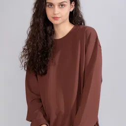 PRONK Drop Shoulder Sleeves Long Sleeves Cotton Pullover-image-17