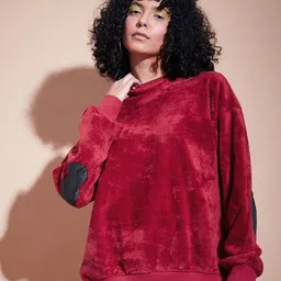 SASSAFRAS BASICS Round Neck Long Sleeves Oversized Fleece Pullover Sweatshirt-image-68