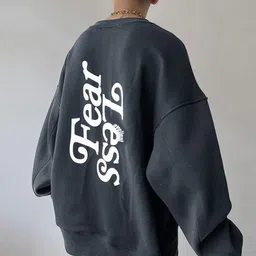 Stylecast X KPOP Oversized Typography Printed  Back Print Drop Shoulder Sweatshirt-image-65