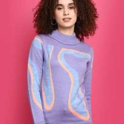 V-Mart Self Design Acrylic High Neck Sweatershirt-picture-34