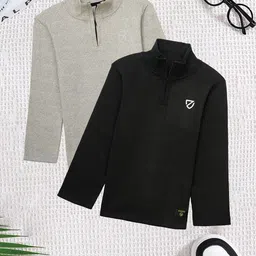BAESD Boys Pack Of 2 High Neck Sweatshirt-picture-2