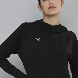 Puma Women Black Hooded Solid Sustainable Sweatshirt-image-98