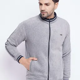 Duke Mock Collar Cotton Front-Open Sweatshirt-picture-4
