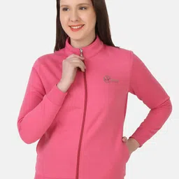 FLOSBERRY Mock Collar Front Open Cotton Sweatshirt-6