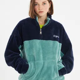 Trendyol Unisex Colourblocked Mock Collar Pullover Sweatshirt-picture-7