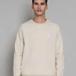 Muvazo Seashell Buttermilk Raglan Sleeves Pullover Sweatshirt-image-16