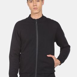 Arrow New York Men Black Solid Long Sleeves Sweatshirt-image-103