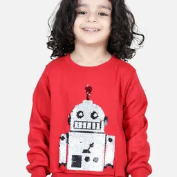 BownBee Boys Robort Sequinned Embellished Pullover Cotton Sweatshirt-image-85