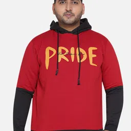 John Pride Men Plus Size Printed Hooded Sweatshirt-17