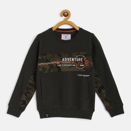 Monte Carlo Boys Black & Olive Green Camouflage Print Sweatshirt-picture-11
