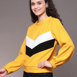 KASSUALLY Women Yellow Pullover Sweatshirt-image-80