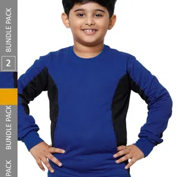 IndiWeaves Boys Pack Of 2 Colourblocked Fleece Pullover-picture-48