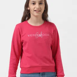 Vero Moda Girls Typography Printed Ribbed Pure Cotton Sweatshirt-picture-9