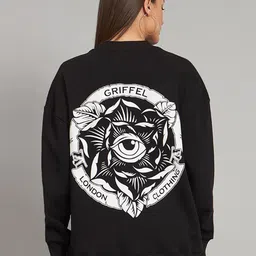 GRIFFEL Graphic Printed Fleece Pullover Sweatshirt-picture-7