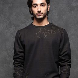 RARE RABBIT Men Planes Graphic Print Logo Round Neck Sweatshirt-image-38