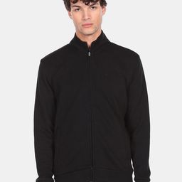 Arrow Sport Men Black Solid Sweatshirt-image-128
