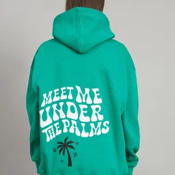GRIFFEL Typography Printed Hooded Fleece Pullover Sweatshirt-38
