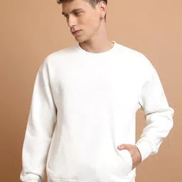 HIGHLANDER Round Neck Regular Fit Drop Shoulder Sleeves Pullover Sweatshirt-image-34