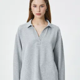 Koton Shirt Collar Sweatshirt-image-28
