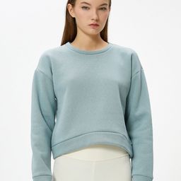Koton Round Neck Crop Sweatshirt-picture-46