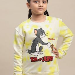 Kids Ville Girls Tom & Jerry Printed Cotton Sweatshirt-image-92