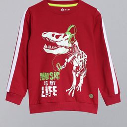 3PIN Boys Red Printed Sweatshirt-image-98