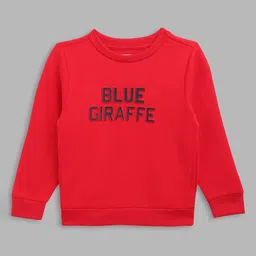 Blue Giraffe Boys Red Printed Sweatshirt-image-26