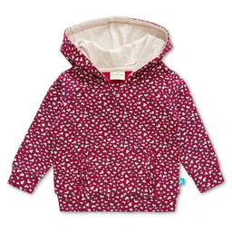 JusCubs Girls Conversational Printed Hooded Cotton Sweatshirt-image-5