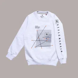 BAESD Kids Typography Printed Fleece Pullover Sweatshirt-image-98