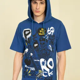 PUNK Printed Hooded Fleece Sweatshirt-image-34