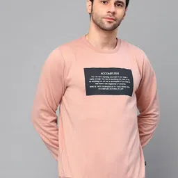 Rigo Typography Printed Round Neck Fleece Pullover Sweatshirt-image-81
