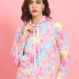 TANDUL Tie & Dye Printed Hooded Pullover Sweatshirt-18