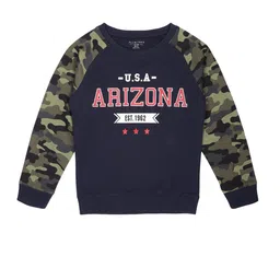 PLUM TREE Boys Camouflage Printed Round Neck Pure Cotton Pullover Sweatshirt-image-64