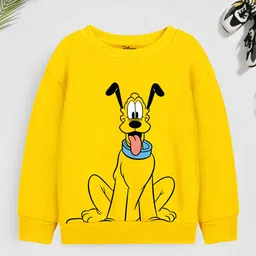 Teen Boys Yellow Mickey and Friends Pluto Printed Sweatshirt-44
