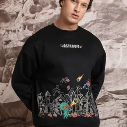 HIGHLANDER Graphic Printed Drop Shoulder Sleeves Oversized Pullover Sweatshirt-image-54