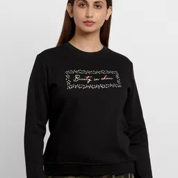 Status Quo Women Black Printed Sweatshirt-image-98