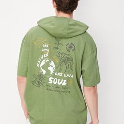 max Typography Printed Hood Sweatshirt-image-66