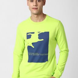 Peter England Casuals Men Green Printed Sweatshirt-picture-10