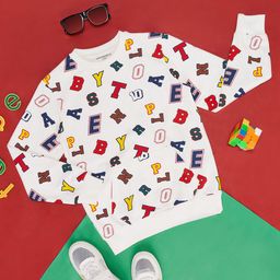 Pantaloons Junior Boys Typography Printed Cotton Sweatshirt-33