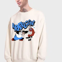 Bewakoof Graphic Printed Fleece Round Neck Pullover Sweatshirt-picture-57