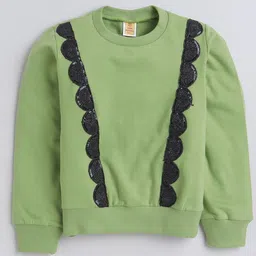 AWW HUNNIE Girls Round Neck Long Sleeves Lace Inserts Cotton Pullover Sweatshirt-image-94